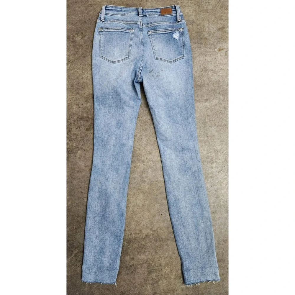 Judy Blue Skinny Fit Jeans‎ Women's 1/25 Blue Denim Mid Rise Distressed Stretch